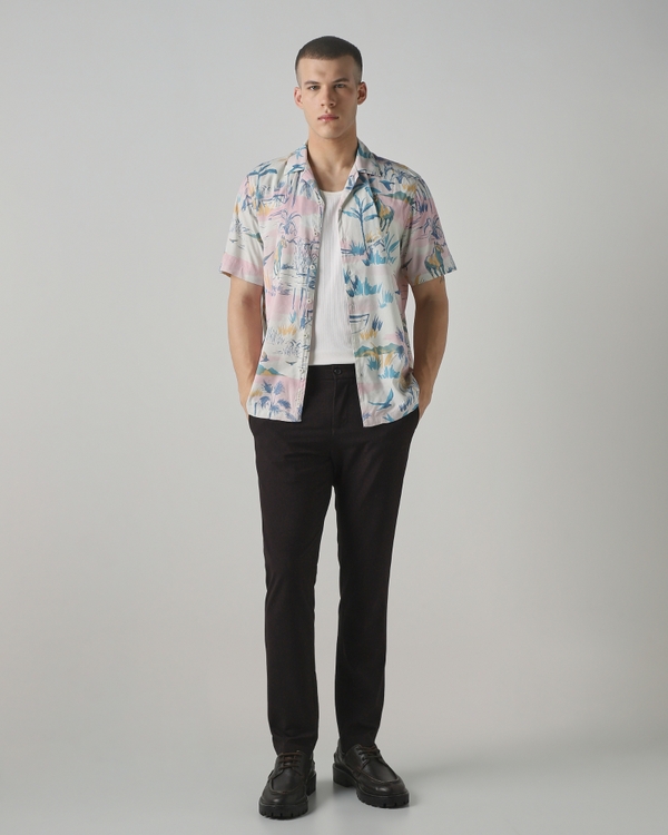 Multi Abstract Print Relaxed Fit Casual Shirt