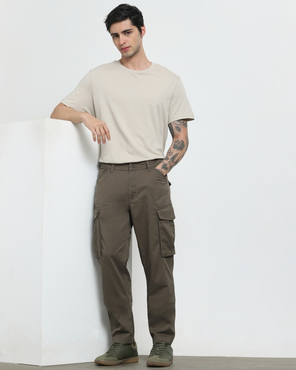 Olive Slim Fit Cotton Cargo