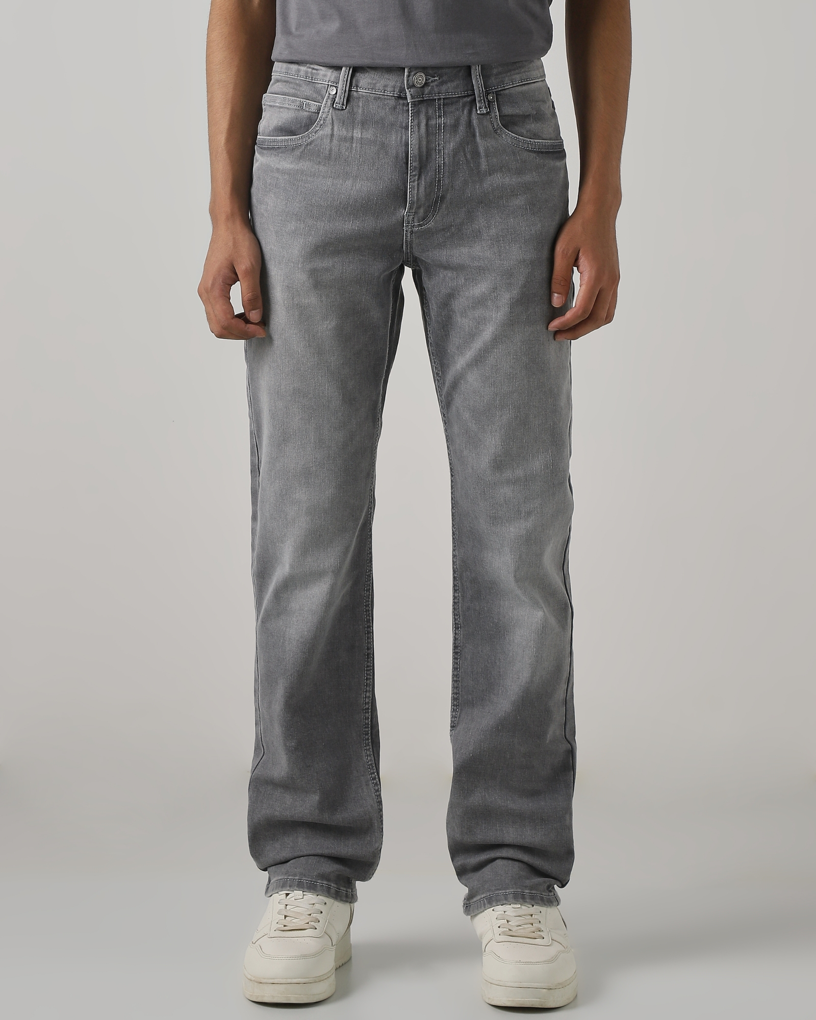 Grey Straight Fit Original Stretch Jeans