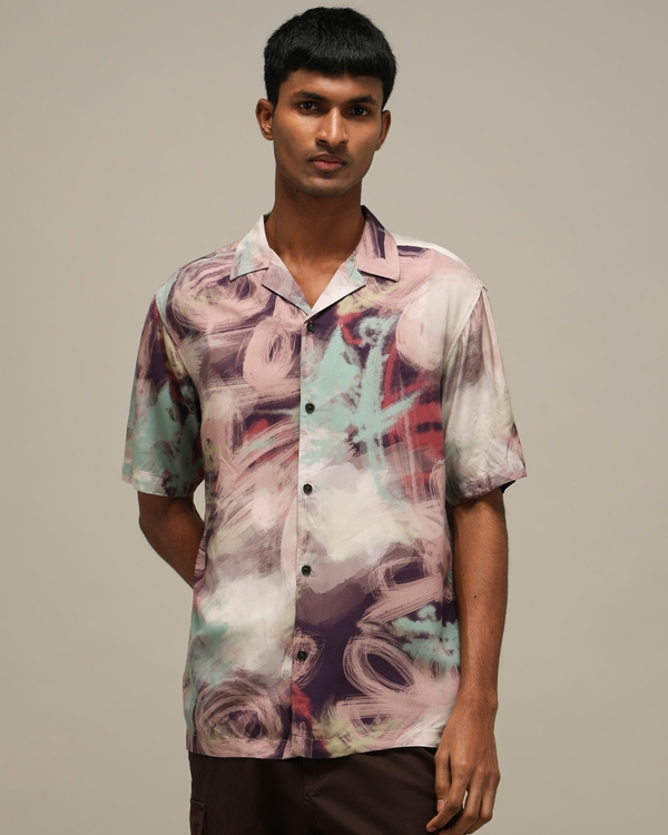 Multi Digital Print Loose Fit Casual Shirt