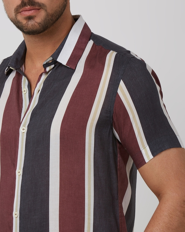 Multi Awning Stripe Slim Fit Casual Shirt