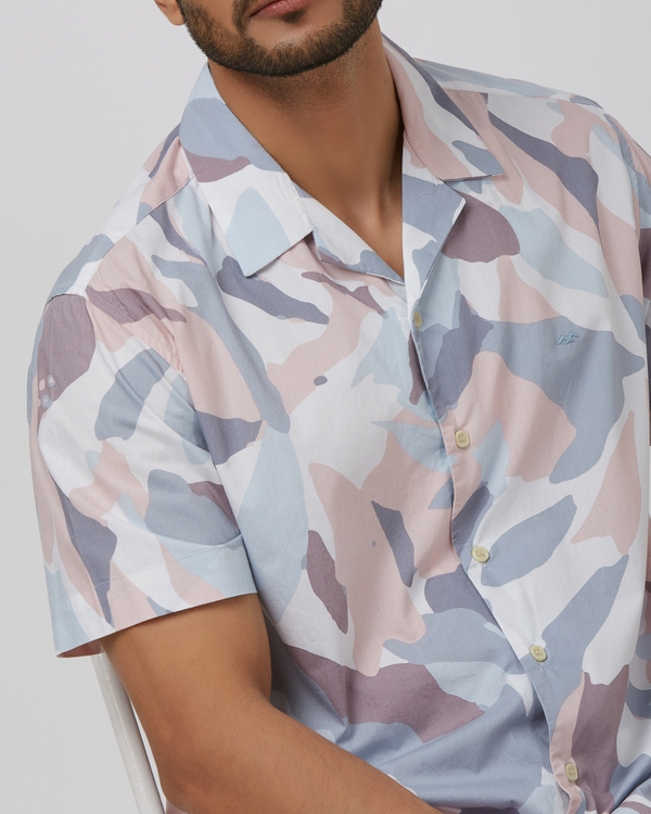 Multicolour Resort Print Relaxed Fit Casual Shirt