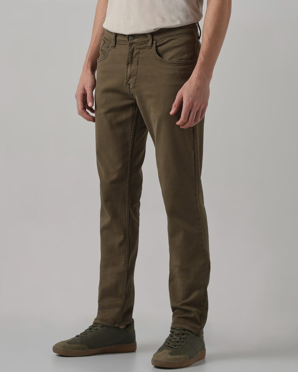 Olive Straight Fit Superstretch Coloured Jeans