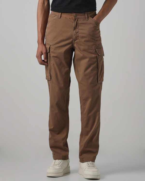 Khaki Slim Fit Cotton Cargo