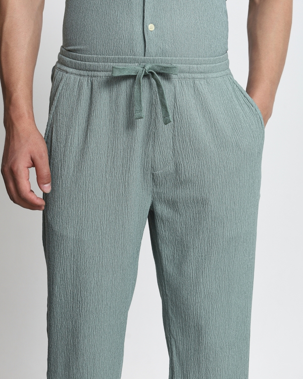 Green Relaxed Fit Drawstring Pants