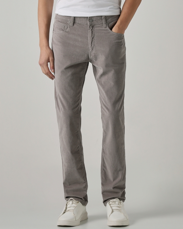 Grey Straight Fit Cotton Trouser