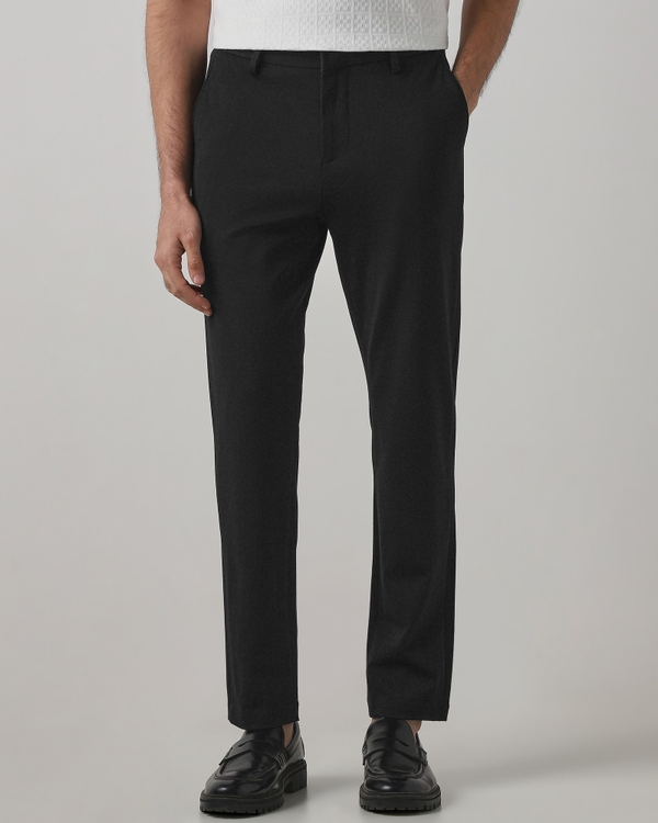 Black Ankle Length Flat Front Pants