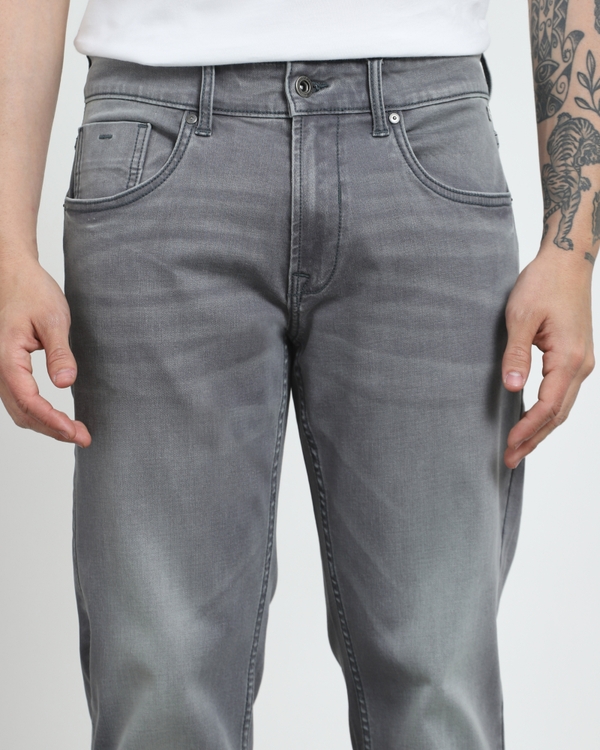 Grey Straight Fit Jeans