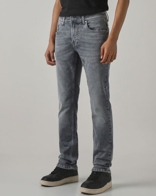Grey Super Slim Fit Denim Deluxe Stretch Jeans